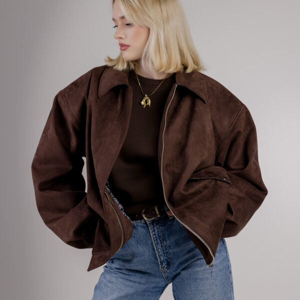 Tamsiai rudas švarkas „SPINE“