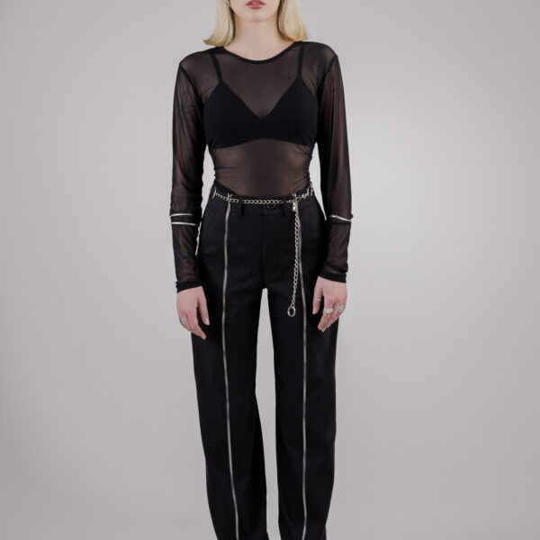 Juodos kelnės „ZIPPER“