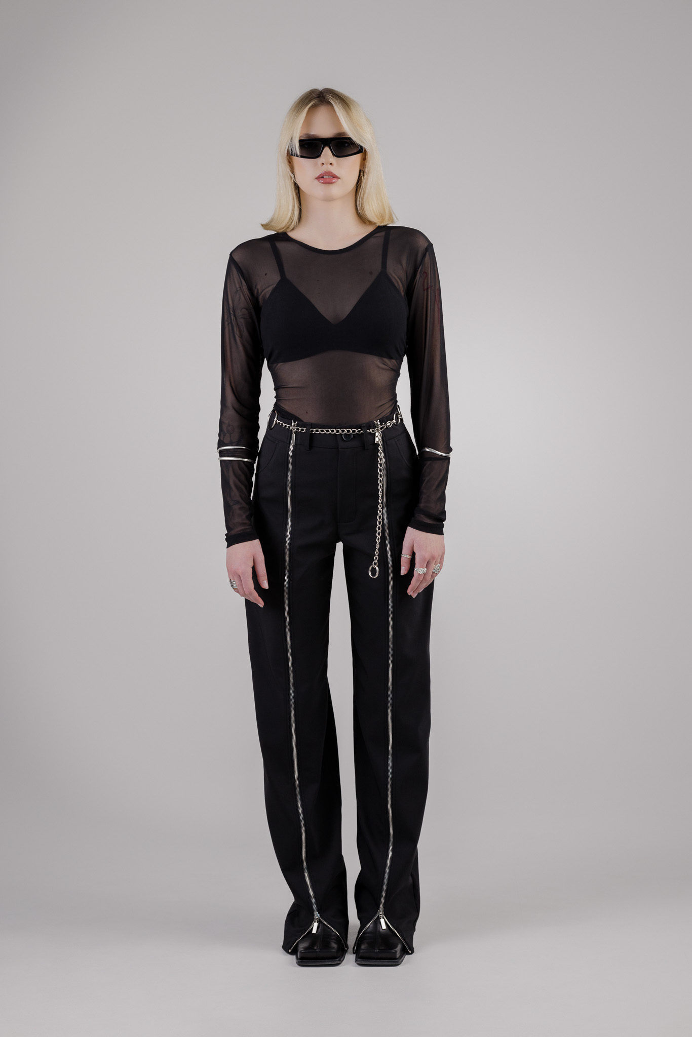 Juodos kelnės „ZIPPER“