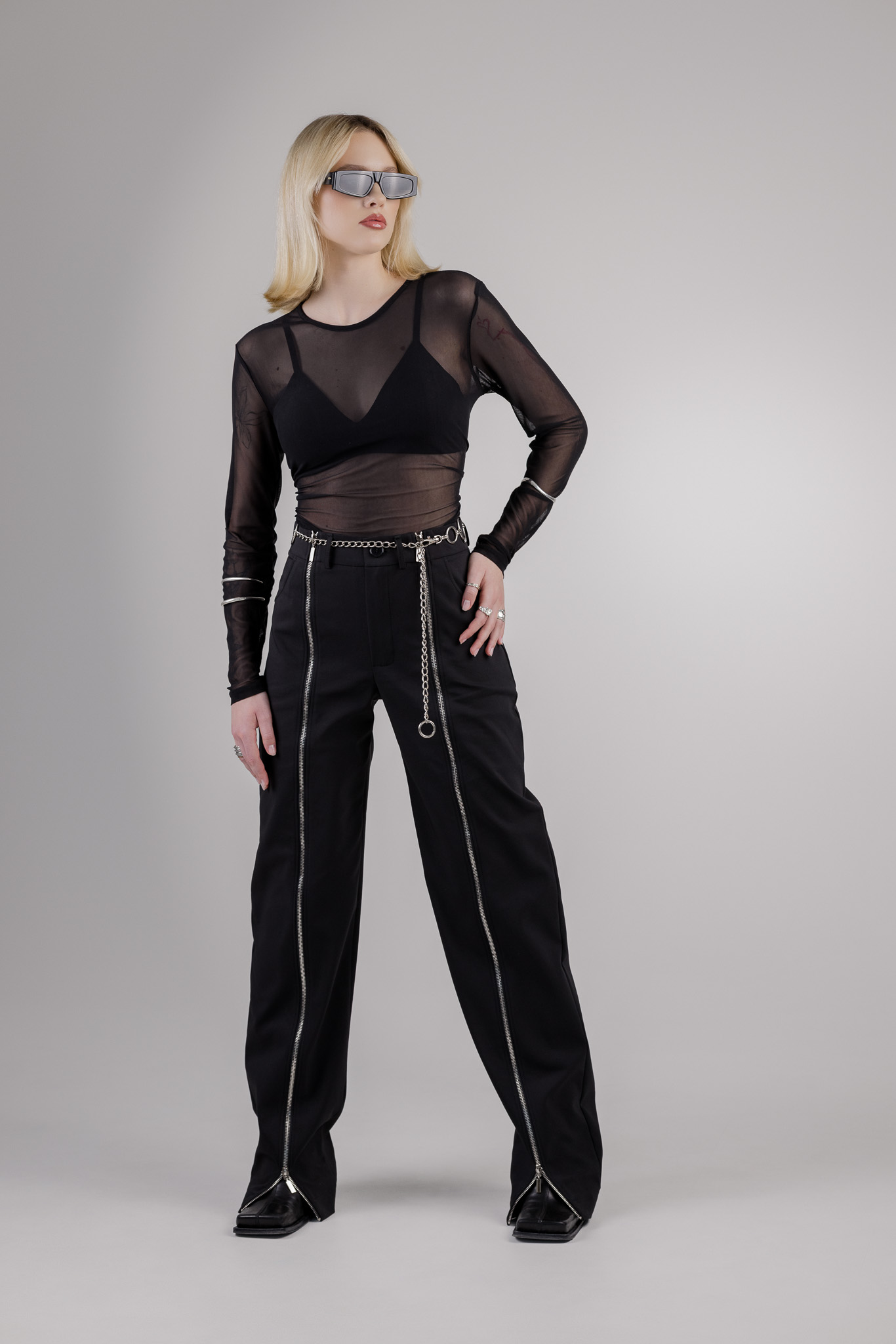 Juodos kelnės „ZIPPER“ - Image 2