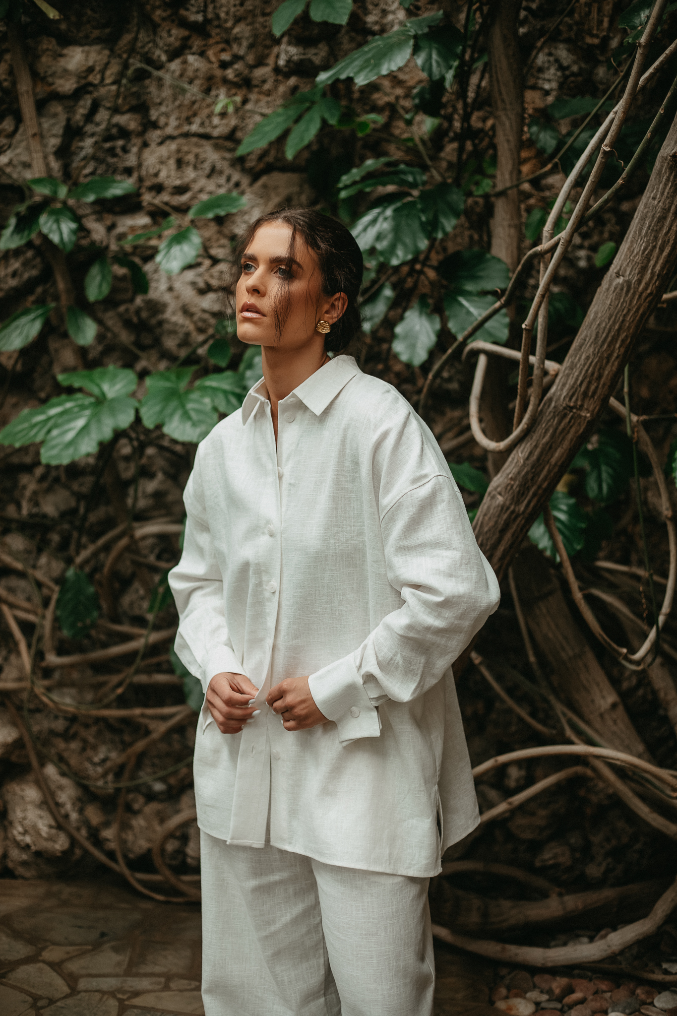 Baltas lininis kostiumėlis „CLAY“ - Image 2