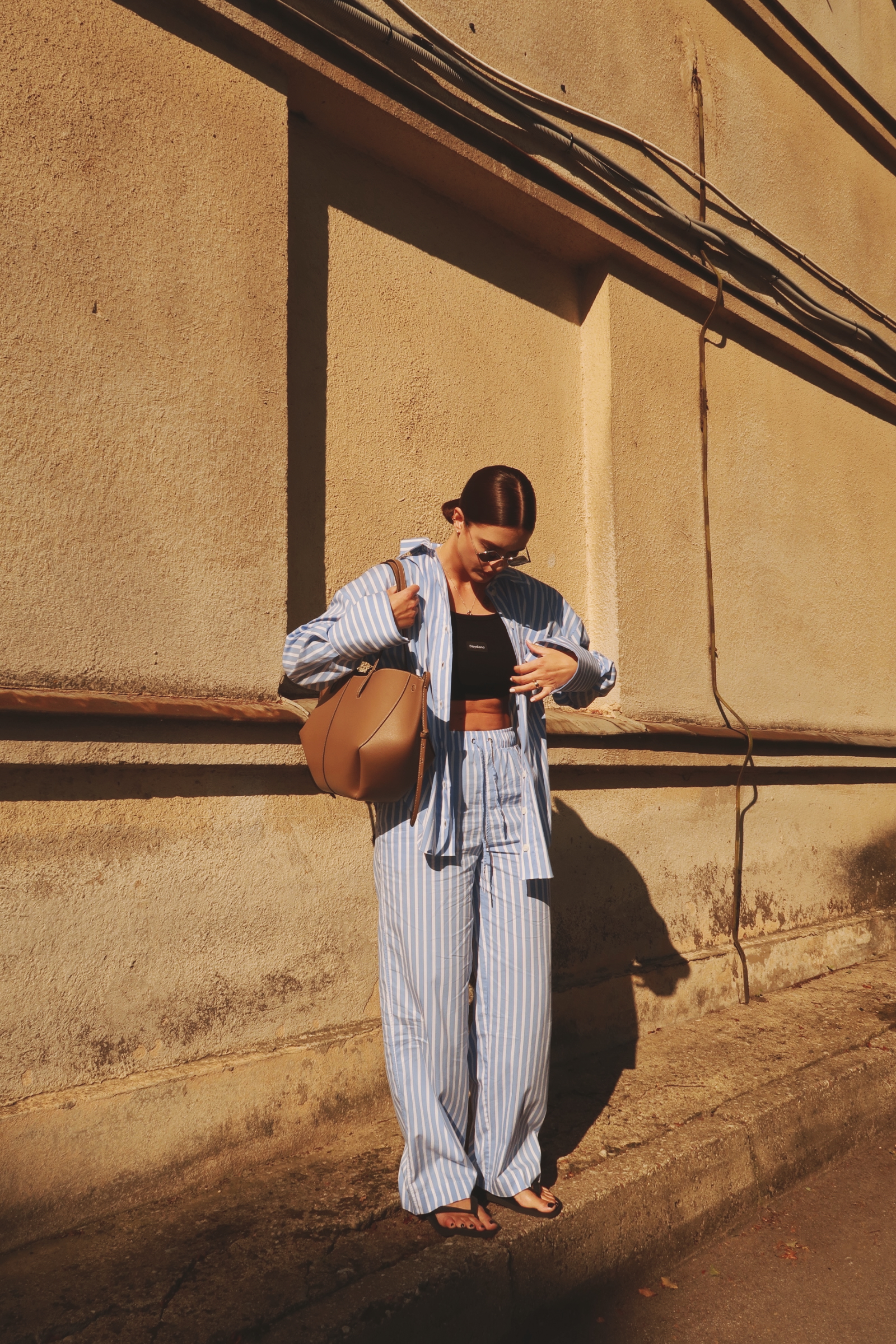 Žydros dryžuotos kelnės - Image 3