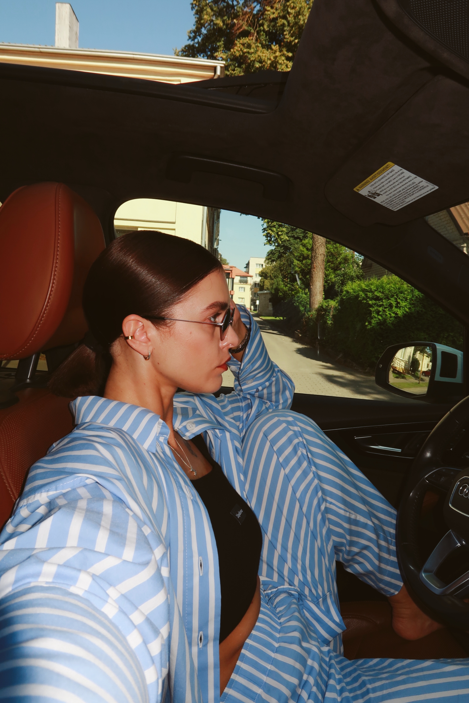 Žydros dryžuotos kelnės - Image 15