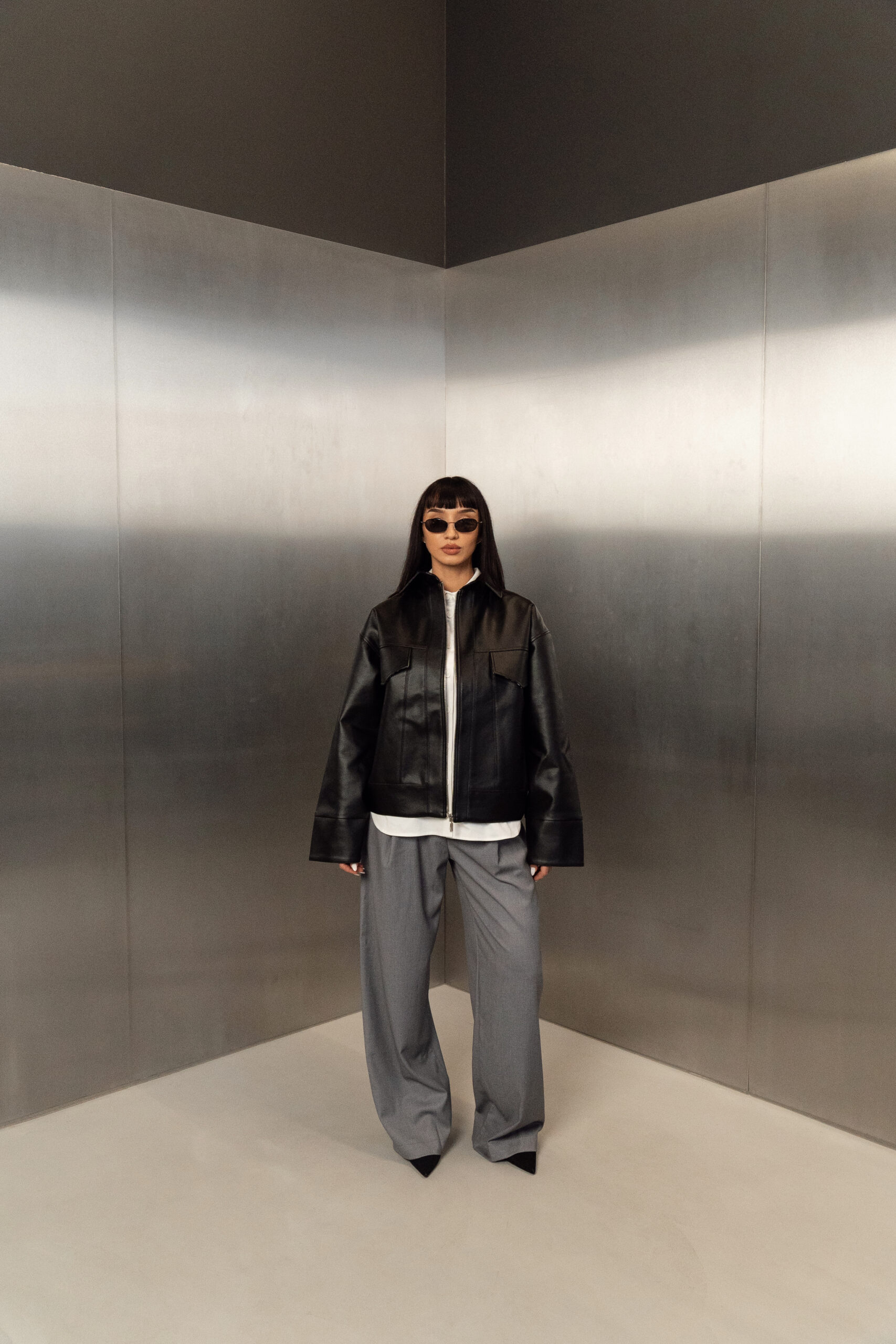 Pilkos klasikinės kelnės „MONUMENTAL“ - Image 26