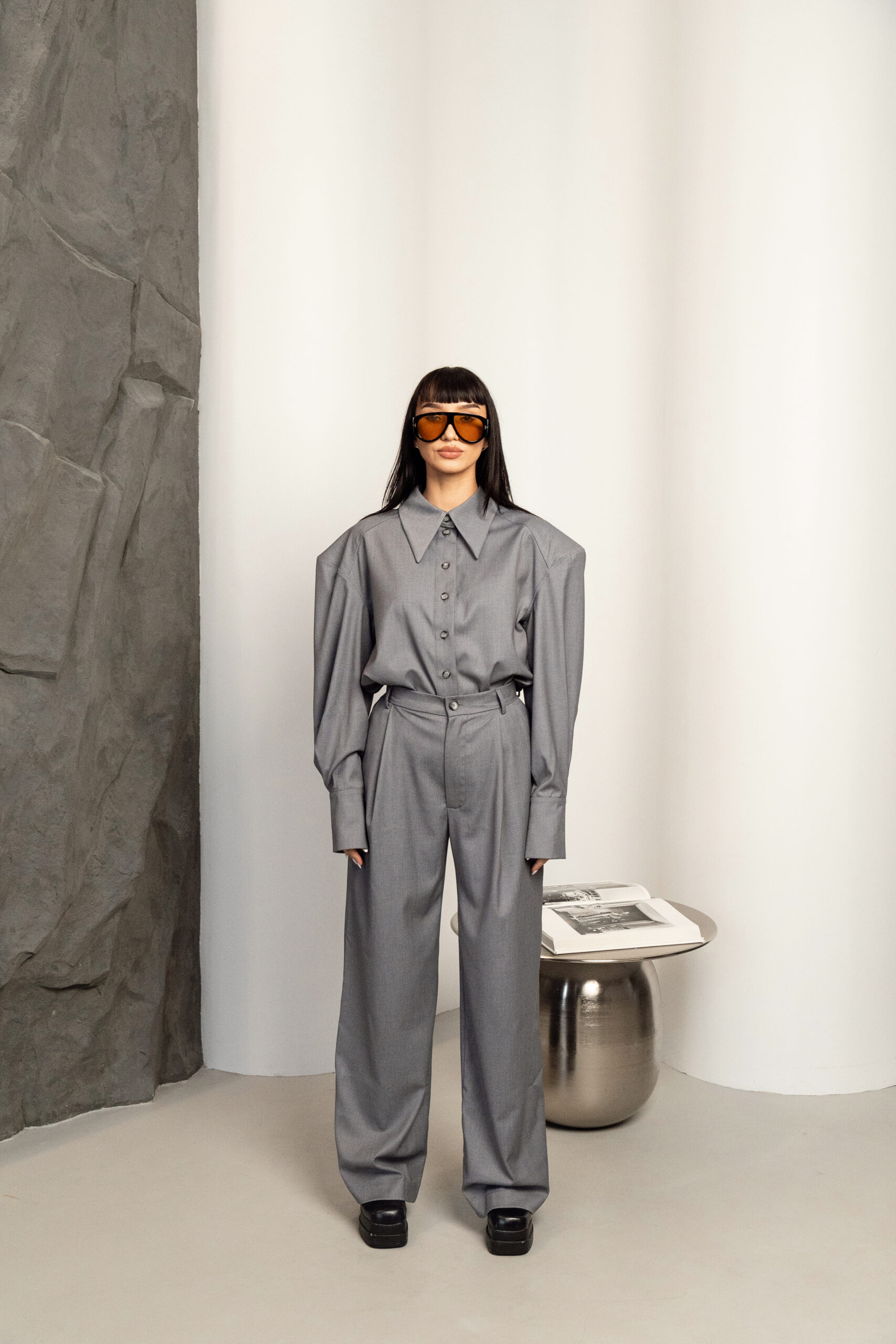 Pilkos klasikinės kelnės „MONUMENTAL“ - Image 21