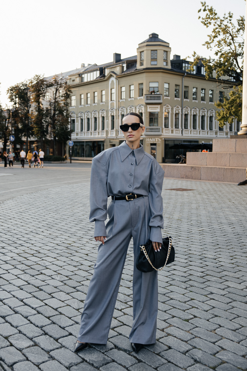 Pilkos klasikinės kelnės „MONUMENTAL“ - Image 9