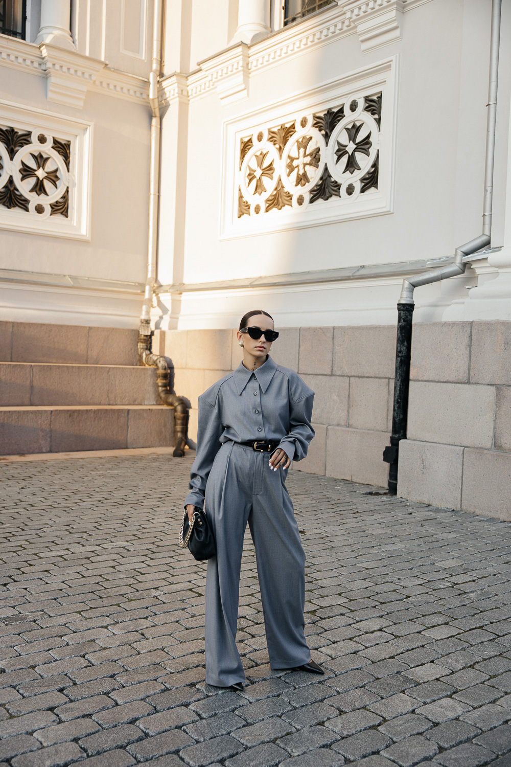 Pilkos klasikinės kelnės „MONUMENTAL“ - Image 8