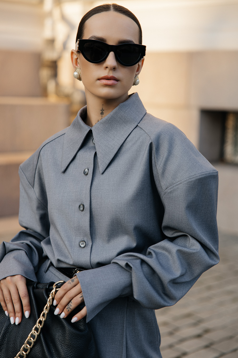 Pilkos klasikinės kelnės „MONUMENTAL“ - Image 11