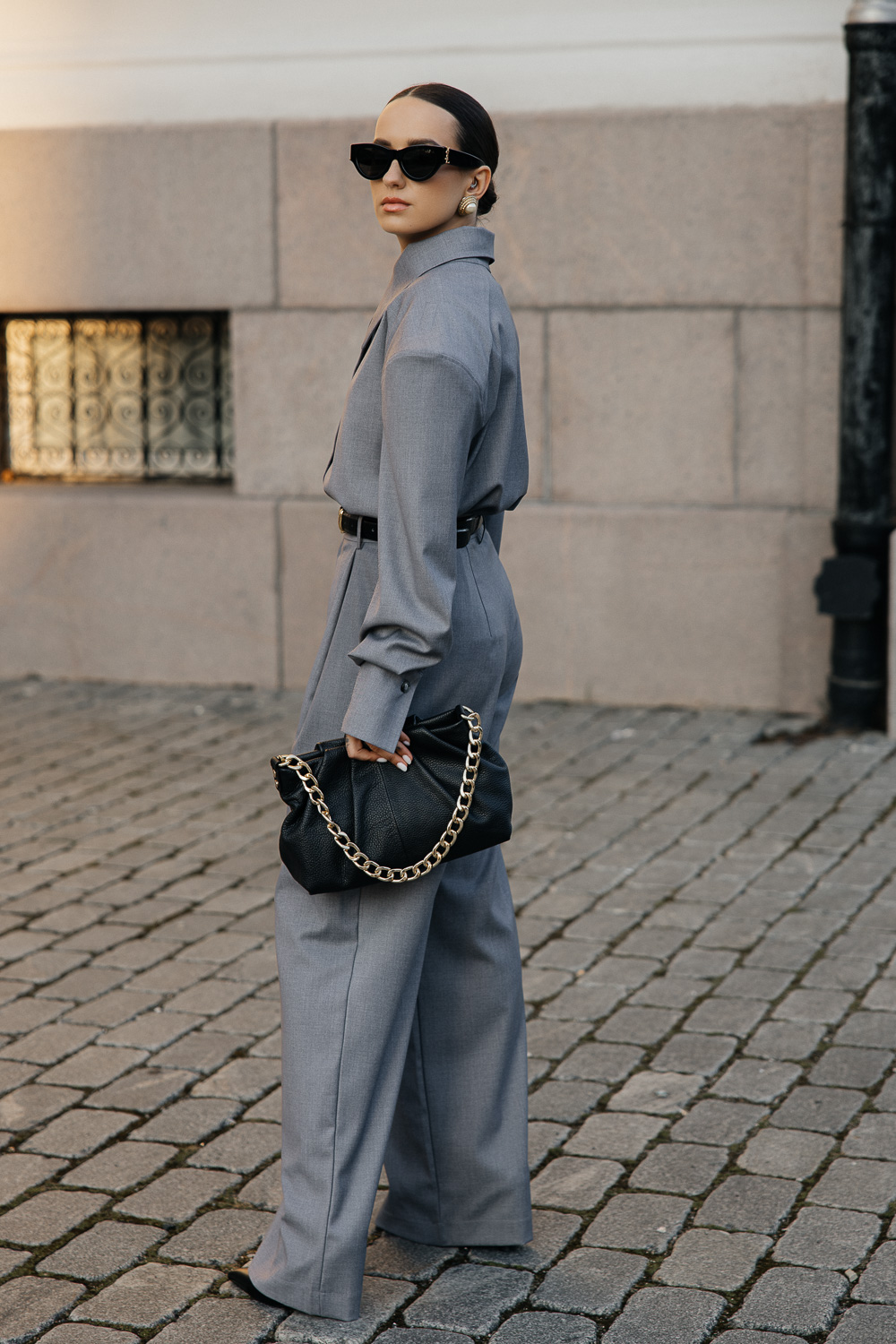 Pilkos klasikinės kelnės „MONUMENTAL“ - Image 3