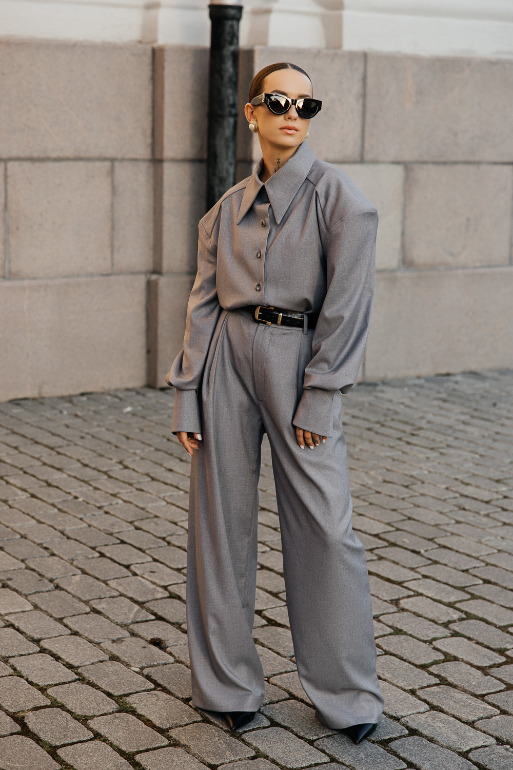 Pilkos klasikinės kelnės „MONUMENTAL“ - Image 7