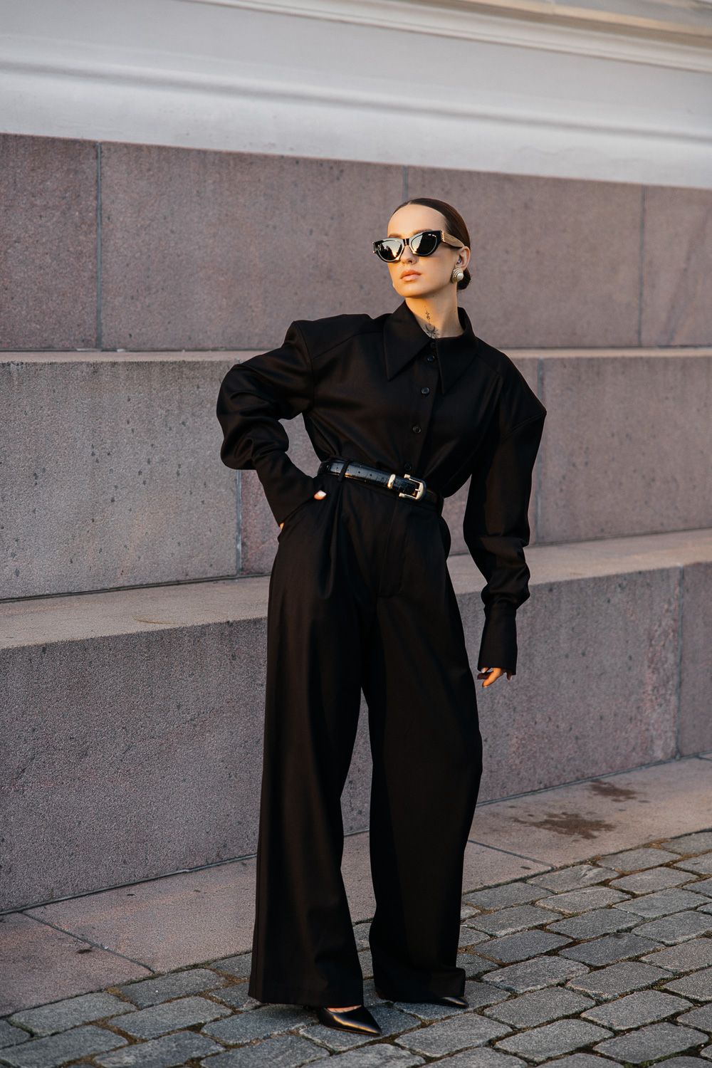 Juodos klasikinės kelnės „MONUMENTAL“ - Image 6