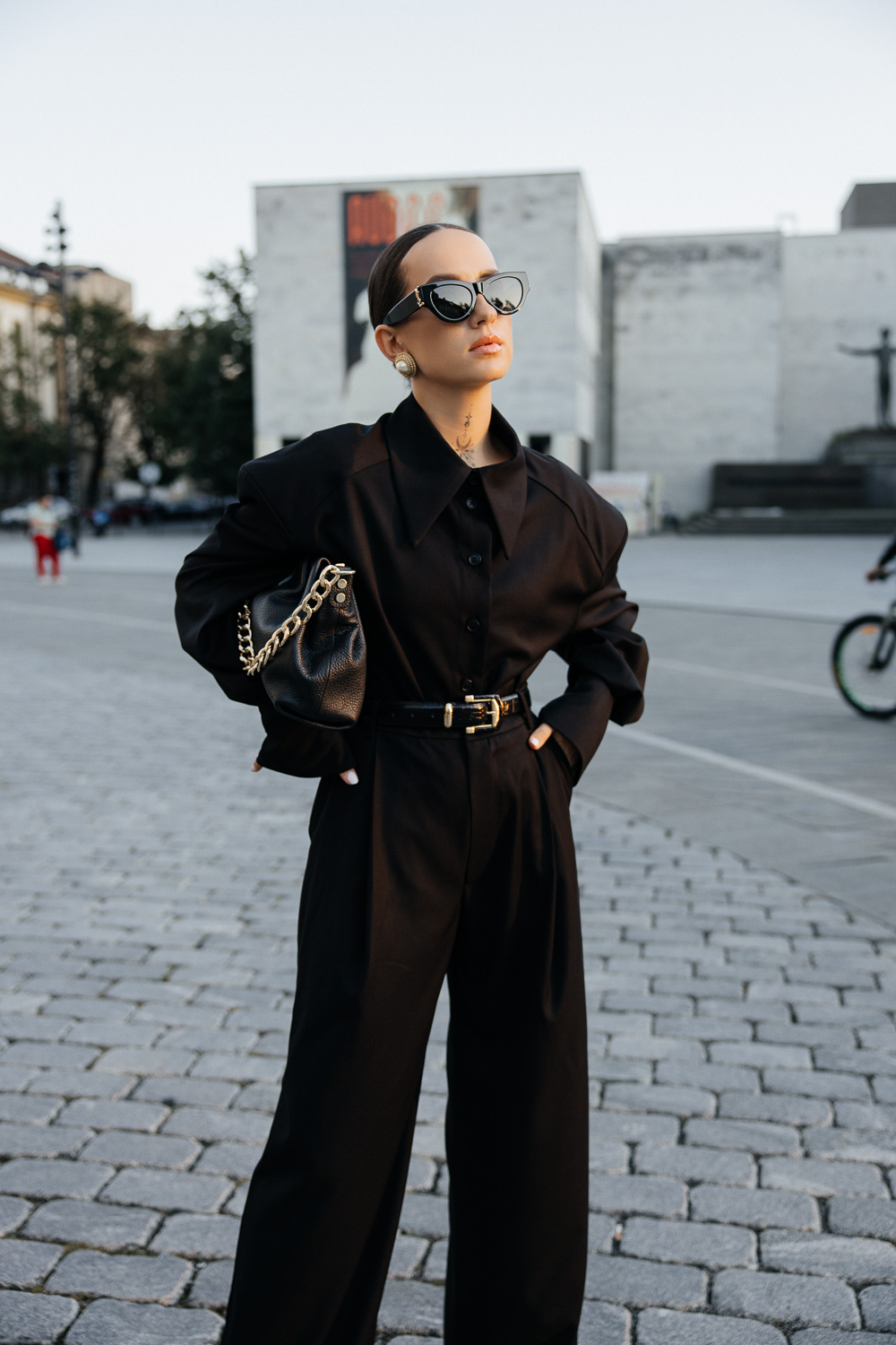 Juodos klasikinės kelnės „MONUMENTAL“ - Image 9