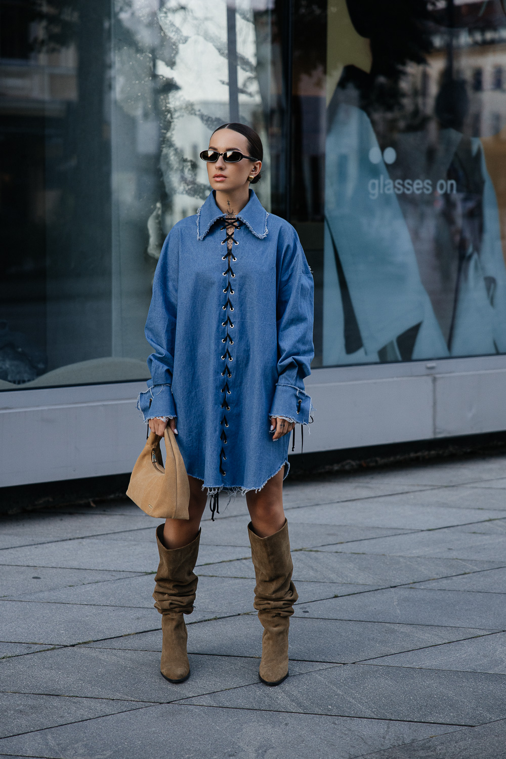 Mėlyni džinsiniai marškiniai „CORD“