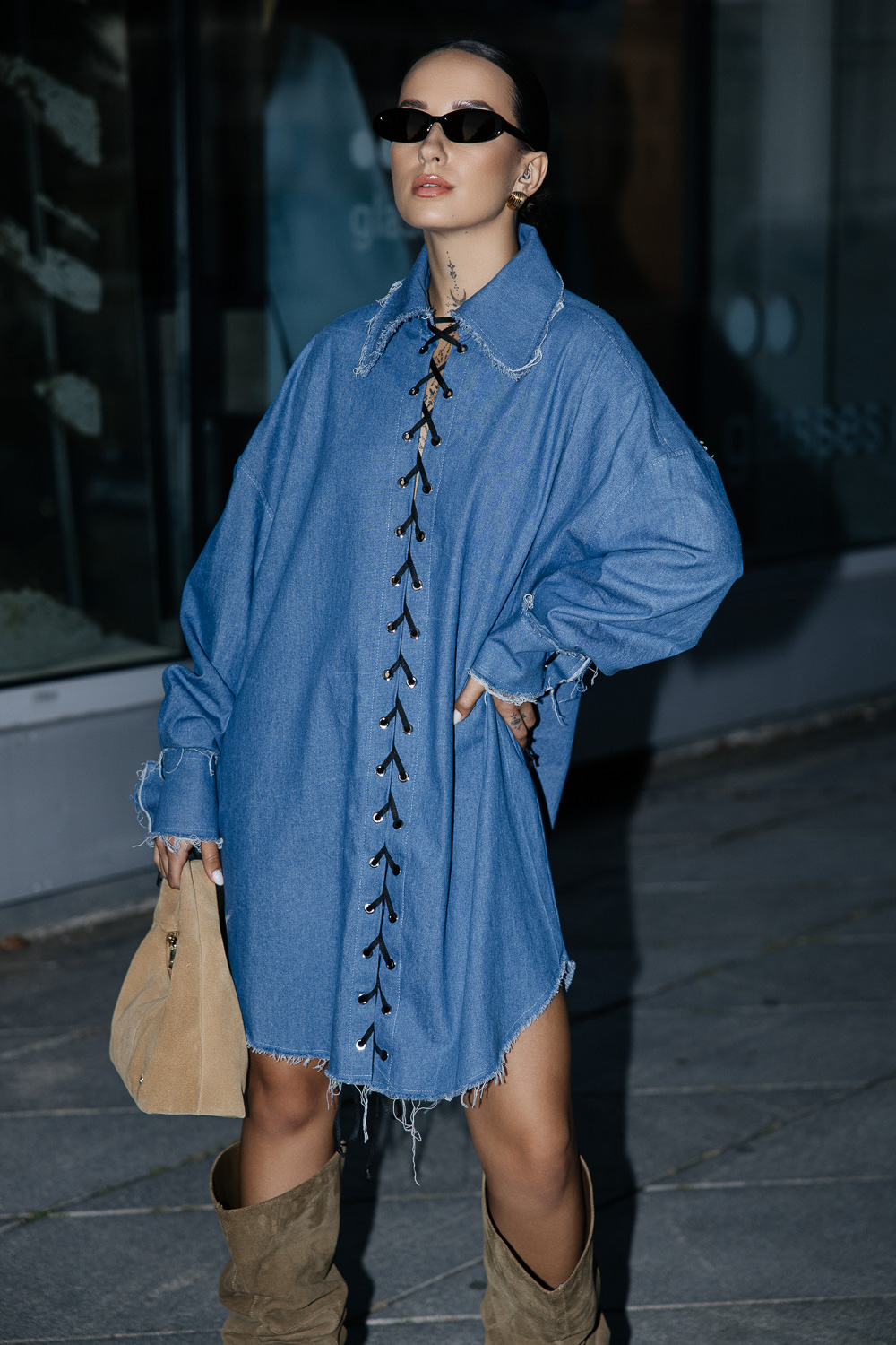 Mėlyni džinsiniai marškiniai „CORD“ - Image 6