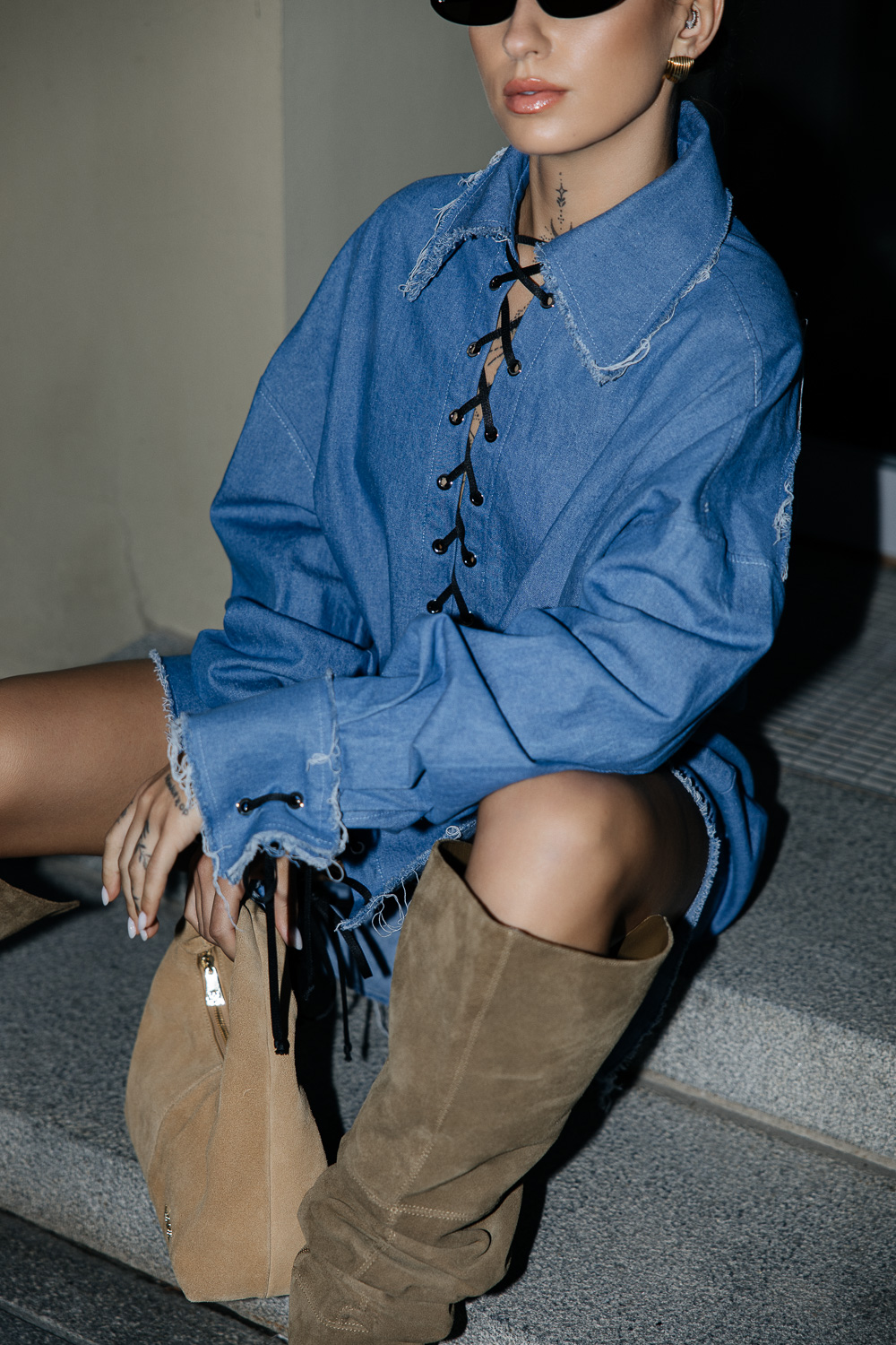 Mėlyni džinsiniai marškiniai „CORD“ - Image 10