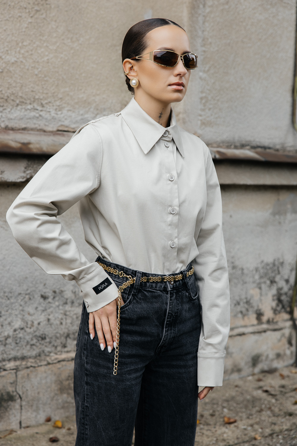 Kreminiai marškiniai „FRAME“ - Image 6