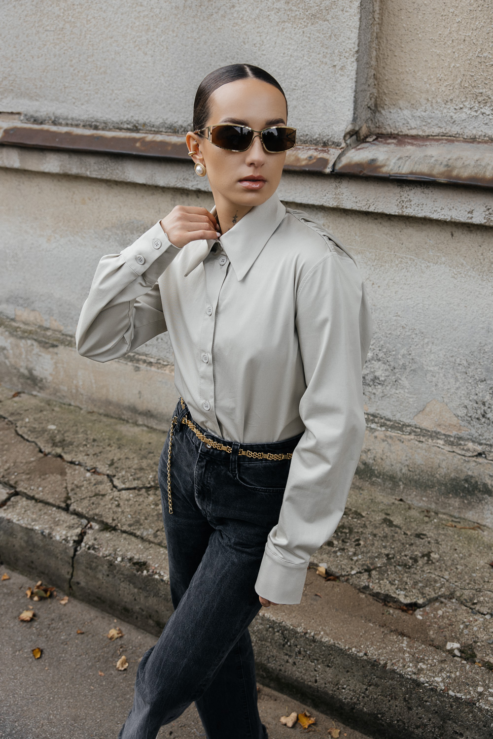 Kreminiai marškiniai „FRAME“ - Image 2