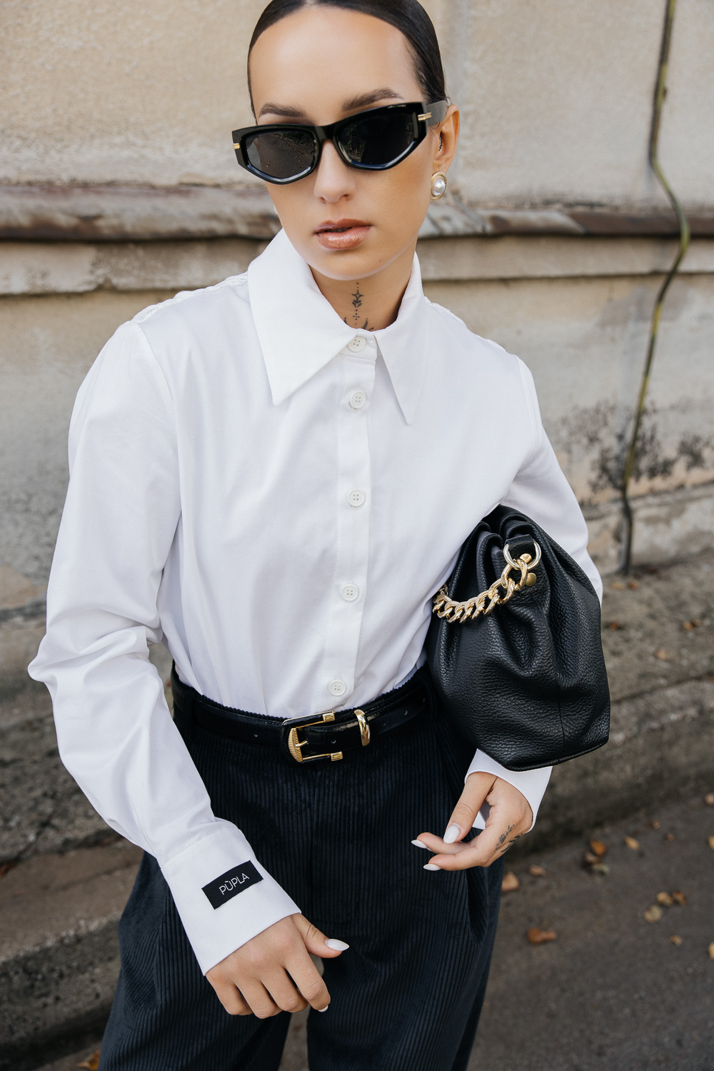 Juodos klasikinės velvetinės kelnės „VELVO“ - Image 8