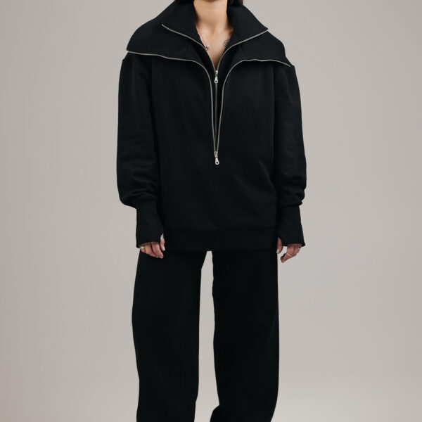 Juodos transformuojamos laisvalaikio kelnės „DUAL“