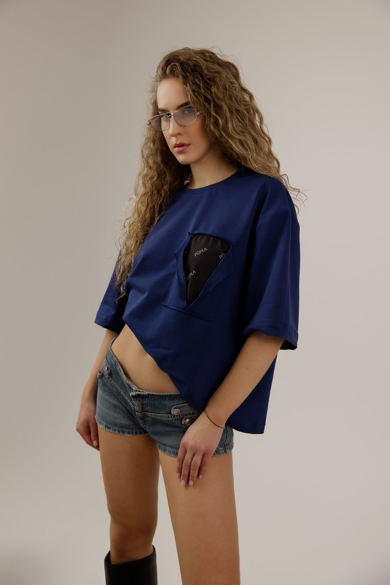 Mėlyni marškinėliai „OPEN HEART“